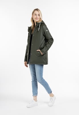 Schmuddelwedda Gewatteerd regenjack stormwolk Dames donkere olijf