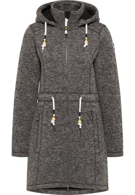 Schmuddelwedda Gebreide fleece jas fraully Dames grijs melange