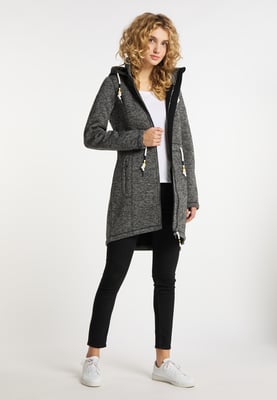 Schmuddelwedda Gebreide fleece jas fraully Dames grijs melange