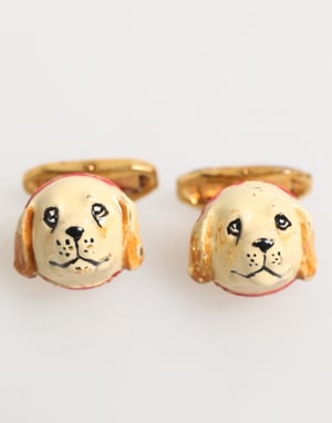 Messing Goudkleurige Honden Pups Mannen Accessoires Manchetknopen