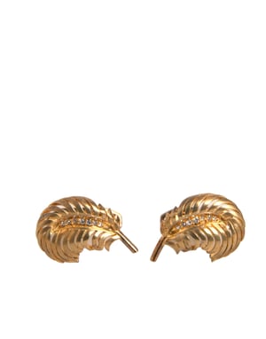 Gouden 925 Sterling Zilveren Crystal Leaf Manschettenknopen
