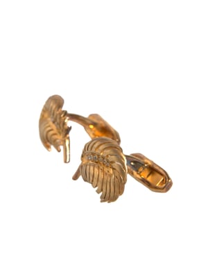 Gouden 925 Sterling Zilveren Crystal Leaf Manschettenknopen