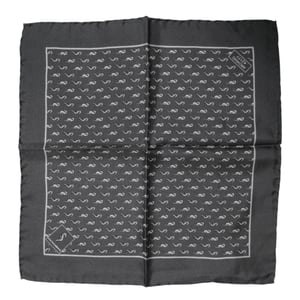 Zwarte Vissenprint Zijde Vierkante Mannen Foulard Sjaal