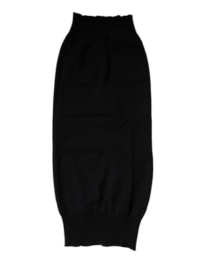 Zwarte Kasjmier Gebreide Neckerwarmer Foulard Sjaal
