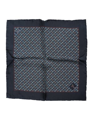Blauwe Cocktail Zijde Vierkante Foulard Sjaal