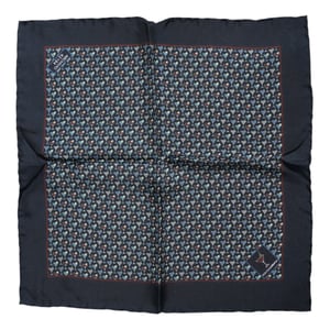 Blauwe Cocktail Zijde Vierkante Foulard Sjaal