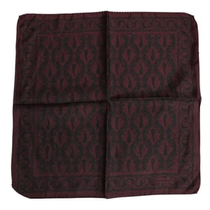 Bordeaux Zwarte Gedrukt Vierkant Mannen Foulard Sjaal