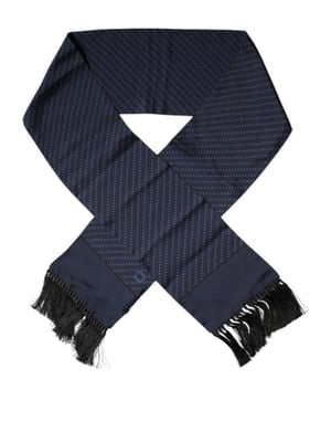 Donkerblauwe Fantasie Franje Sjaal