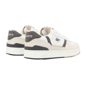 Lacoste Heren T-Clip Set Leren Trainers (Wit, Groen)