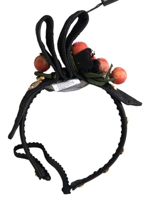 Zwart met een multicolor vijgenfruit kristallen tiara diadeem haarband