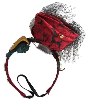 Rode met multikleurige rozenzijde kristallen netlogo diadeem hoofdband