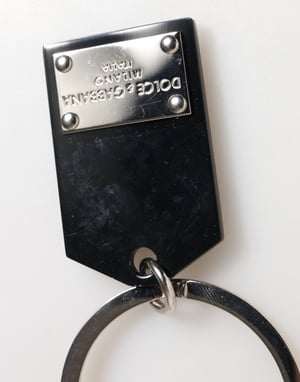 Zwarte Sint Glas Plaque DG Logo Metalen Sleutelhanger Sleutelhanger