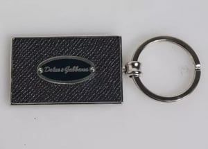 Dolce & Gabbana Zwart leren logo metalen ring sleutelhanger sleutelring
