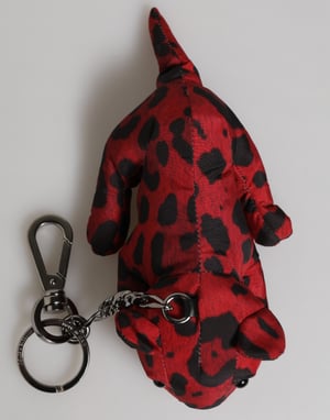 Rood Zwart Polyester Dierensilhouet Tas Sleutelhanger Sleutelhanger