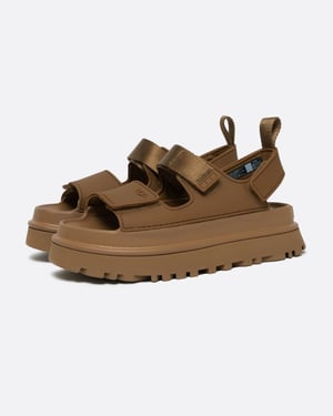 Platform Sandalen met Verstelbare Band in Tan