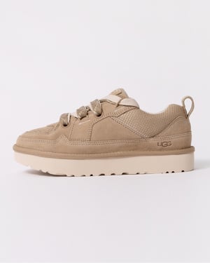 Dames Dubbele Kant Suède Sneakers in Beige