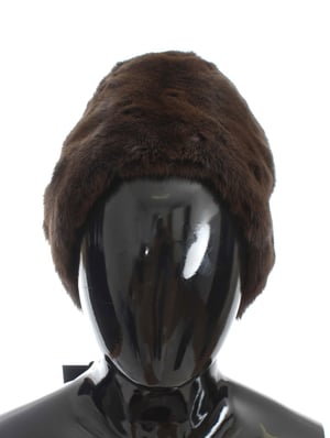 Dolce & Gabbana Luxe Bruine Wezelbont Dames Beanie
