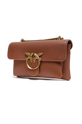 Bruin Leren Love Boucle Riga Schoudertas
