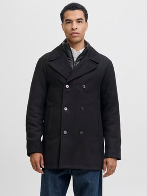 Jack & Jones Jas winter Detroit Peacoat Jacket Zwart