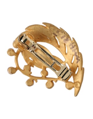 Gouden Messing Blad Versierde Sieraden Broche Haarspeld