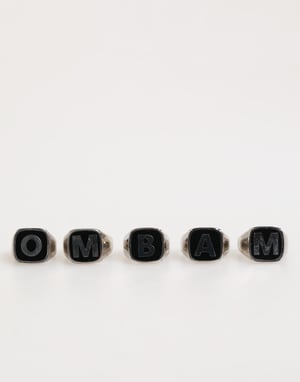Zilverkleurige Messing Letterset 5 Stukken Verstelbare Ring