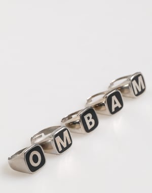 Zilverkleurige Messing Letterset 5 Stukken Verstelbare Ring