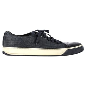 Lanvin DBB1 Croc-Embossed Sneakers in marineblauw leer