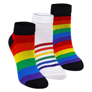 3-Pack Kinderen Jongens Meisjes Regenboog Trainer Katoenen Sokjes Kleurrijke Gestreepte Sokken