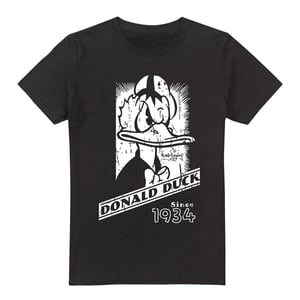 Disney Heren Donald Duck Mono Portret T-Shirt (Zwart)