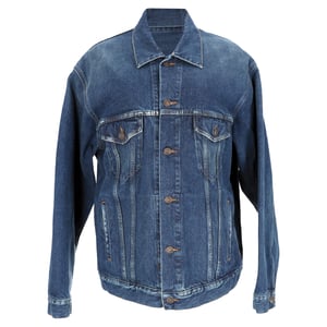 Balenciaga 'Jij Bent De Wereld' Geborduurde Spijkerjacket in Blauwe Katoen