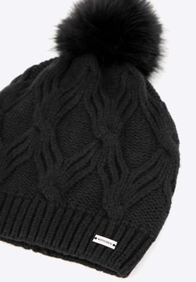 Wittchen Dames Wintermuts met Pompon Zwarte Viscose