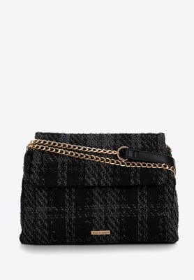 Wittchen Dames Bouclé Messenger Bag, Zwart, Polyester