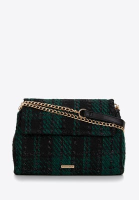 Wittchen Dames Bouclé Messenger Bag in Zwart en Groen Polyester