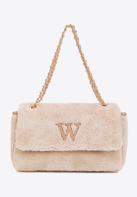 Wittchen Dames Crossbody Tas met Bont, Crème