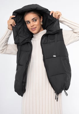 Wittchen Dames Oversized Gewatteerd Vest Zwart Polyester