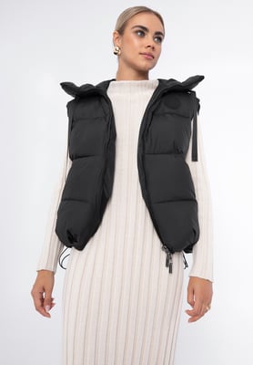 Wittchen Dames Oversized Gewatteerd Vest Zwart Polyester