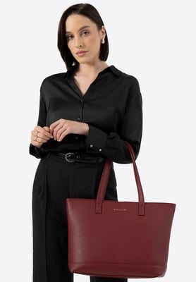 Wittchen Dames 15, 6" Laptoptas, Imitatieleer, Bordeauxrood, Eco-leer