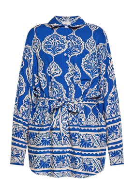 usha Blouse Dames koningsblauwe crème