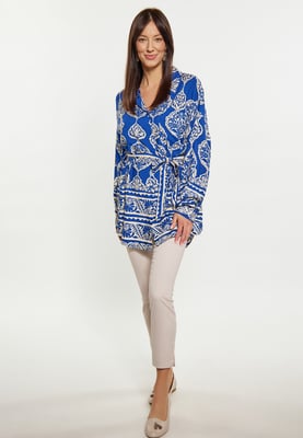 usha Blouse Dames koningsblauwe crème