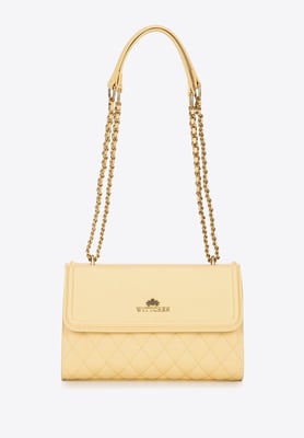 Wittchen Dames Messenger Bag van natuurlijk leer met stiksel geel natuurlijk