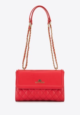 Wittchen Dames Messenger Bag van echt leer met stiksel in rood