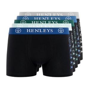 Henleys Heren Kelpar Boxershorts (Verpakking van 5) (Zwart)