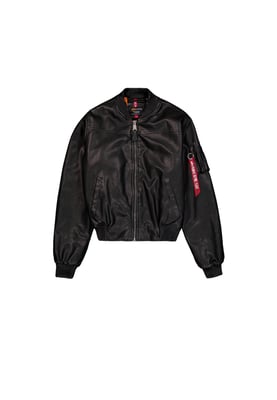 MA-1 Faux Leather Vintage Bomber Jacket Women