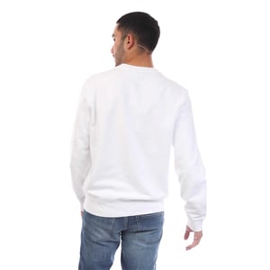 Lacoste Heren Fleece Sweatshirt met ronde hals (Wit)