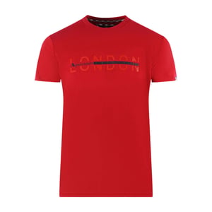 Aquascutum Heren Londen 1851 Split Logo T-Shirt (Rood)