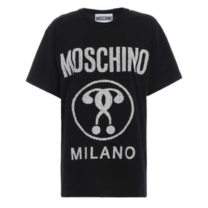 Moschino Heren Logo Vraagteken T-shirt (Zwart)
