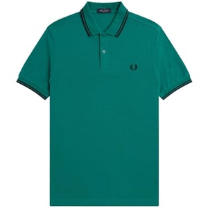 Fred Perry Herenpoloshirt met dubbele kraag (Muntgroen)