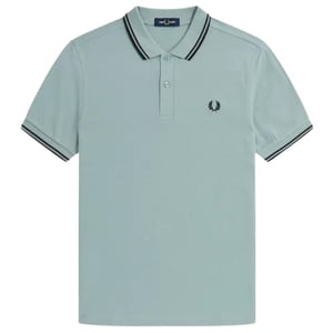 Fred Perry Herenpoloshirt met dubbele kraag (Lichtblauw)