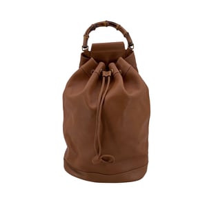 Gucci vintage leren rugzak van bamboe
