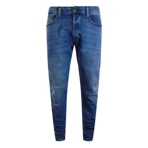 Diesel Heren Tepphar-X Denim Leren Badge Jeans (Blauw)